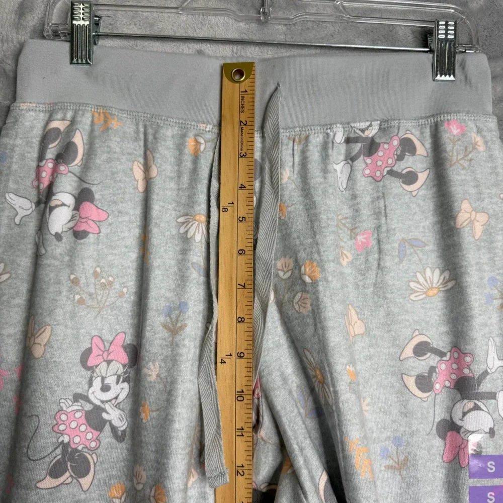 New Minnie Mouse Pajama Pants Womens S Grey Super Soft Lounge Relax Disney - Picture 6 of 8